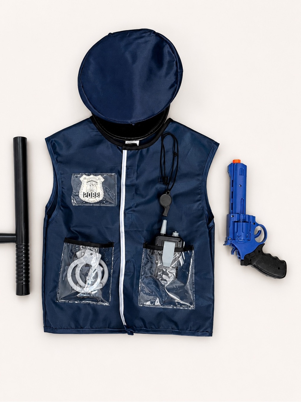 Kids Police Officer Play Set / Costume Plus Accessories Boys Girls Ages 3-7